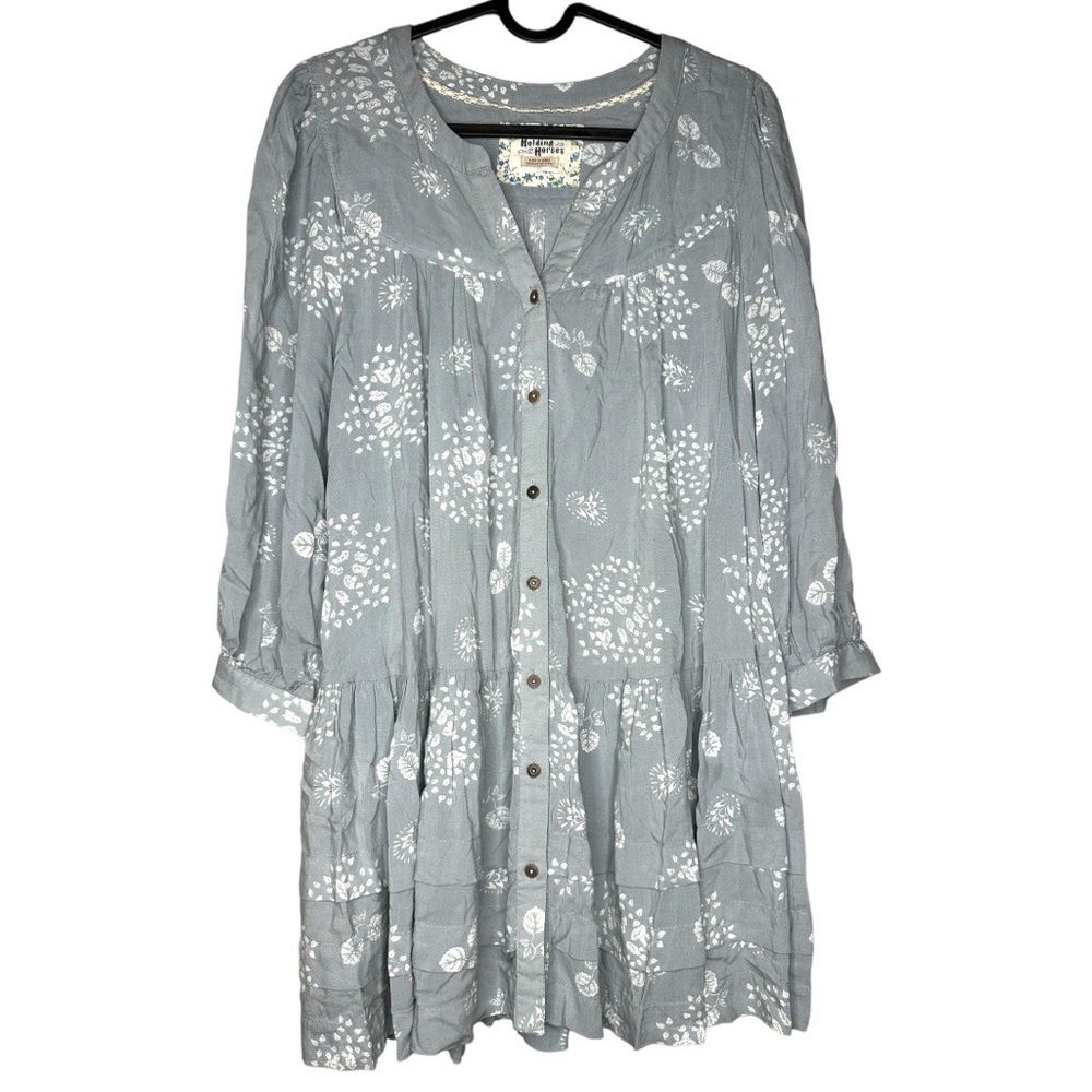 Holding Horses Pavin Ruffle Tiered Button-Down Tunic Top